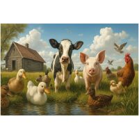 Dieren van de boerderij Diamond Painting