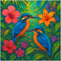 Twee ijsvogels Diamond Painting