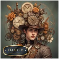 Steampunk Heer Premium DP Diamond Painting