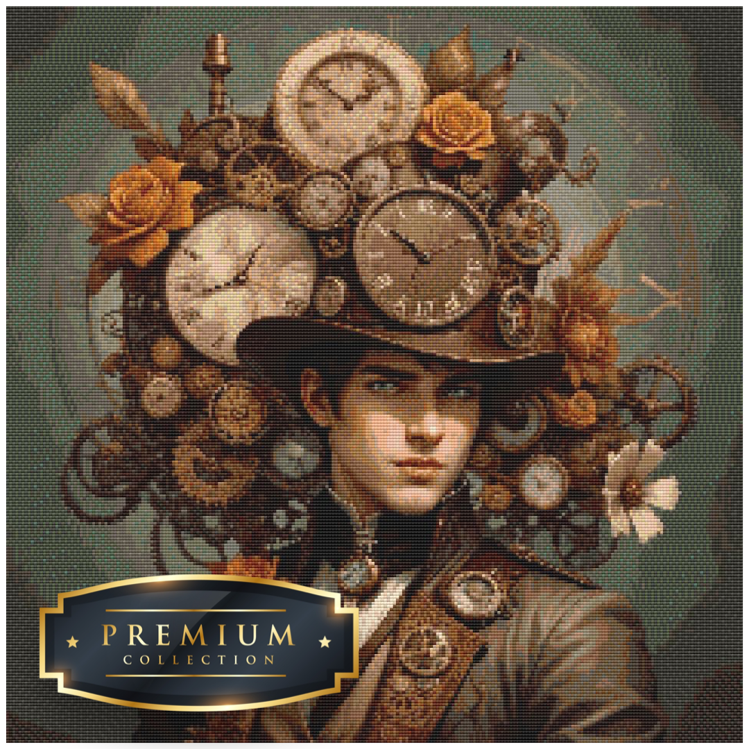 Steampunk Heer Premium DP Diamond Painting layout