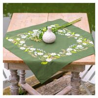 Vervaco Tafelkleed Witte bloemen PN-0222578 borduren (pakket)