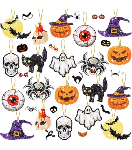 Diamond Painting Sleutelhangers Halloween (10 stuks)