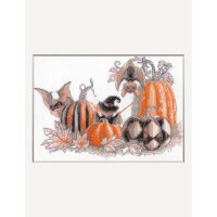 Aine Pumpkin Bat Party A1031 borduren (pakket)