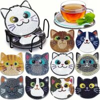 Diamond Painting Vorm onderzetters Kattenkopjes (6 stuks)