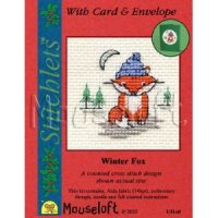 Mouseloft Winter Fox 014-U31 kerstkaartje borduren