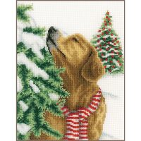 Vervaco Hond in kerstlandschap PN-0203160 borduren (pakket)