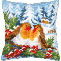 Vervaco Roodborstjes in winterland Kruissteekkussen pakket PN-0197900