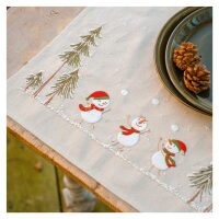 Vervaco Sneeuwmannetjes Placemat set van 2 PN-0223168 borduren (pakket)