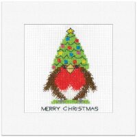 Heritage Crafts Robin Card - Christmas Tree Hat 1905A borduren