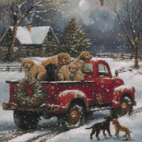 IC002M - Truck with labradors Mini