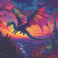 Imàge The flying dragon IF001 Borduurpatroon