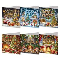Diamond painting Kerstkaarten Kerstgevoel (6 stuks)