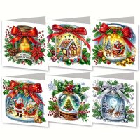Diamond painting Kerstkaarten Kerst in een pot (6 stuks)