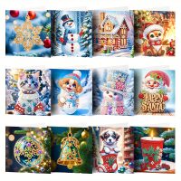 Diamond painting Kerstkaarten variant (12 stuks)