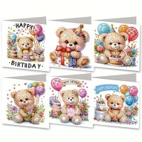 Diamond painting verjaardagskaarten Beren (6 stuks)