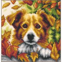 Vervaco Hondje in de herfst PN-0212256 borduren (pakket)