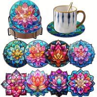 Diamond Painting onderzetters Lotus bloemen (8 stuks)