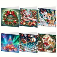Diamond painting Kerstkaarten Sierlijk (6 stuks)