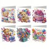 Diamond painting verjaardagskaarten Beren en feest (6 stuks)