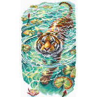AVA Stitch Tiger of the Turquoise P014 borduren (pakket)