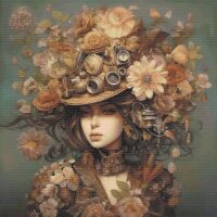 II001 - Steampunk Lady Borduurpatroon