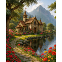 Kasteel in de bergen Diamond Painting