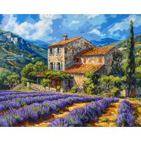 Provencaalse villa met lavendelvelden Diamond Painting