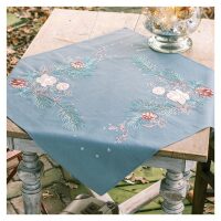 Vervaco Tafelkleed Kerstrozen PN-0223120 borduren (pakket)