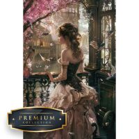 Dame kijkend vanaf het balkon Premium DP Diamond Painting