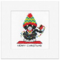 Heritage Crafts Black Cat Card Christmas Lights 1940A
