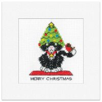Heritage Crafts Black Cat Card Christmas Tree Hat 1932A