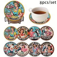 Diamond Painting onderzetters American Diner (8 stuks)