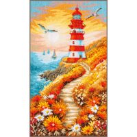 LanArte The floral lighthouse path PN-0230712 Aida borduren