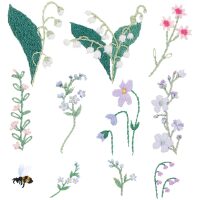 Rico Design Stick & Stitch borduurpakket Bloemen 21 stuks