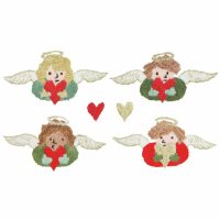 Rico Design Stick & Stitch borduurpakket Engel met hartjes 16 stuks