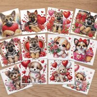 Diamond painting Valentijn dieren (12 stuks)