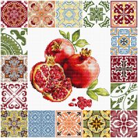 Luca-S Mosaic Heart of the Pomegranate B7058 borduren (pakket)
