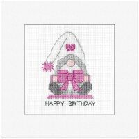 Heritage Crafts Birthday Card Gonk Bow 1971A borduren (pakket)