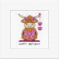 Heritage Crafts Birthday Card Highland Bow 1970A borduren (pakket)