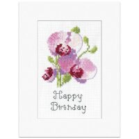 Heritage Crafts Greeting Card Orchid 1960A borduren (pakket)