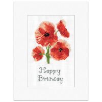 Heritage Crafts Greeting Card Poppy 1961A borduren (pakket)