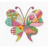 Heritage Crafts Patchwork Butterfly 1964A borduren (pakket)