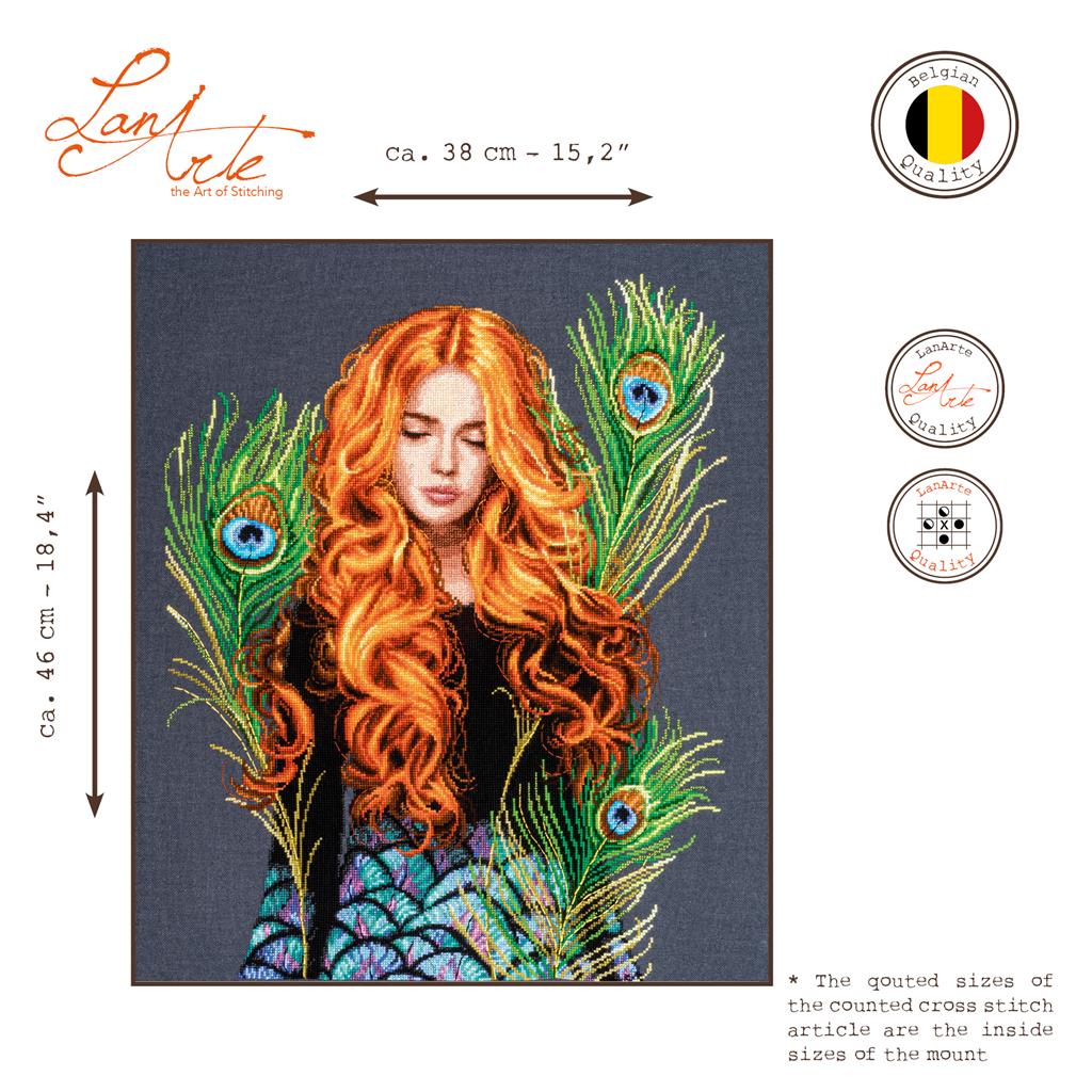LanArte The Peacock's Muse PN-0203533 Evenweave borduren (pakket)