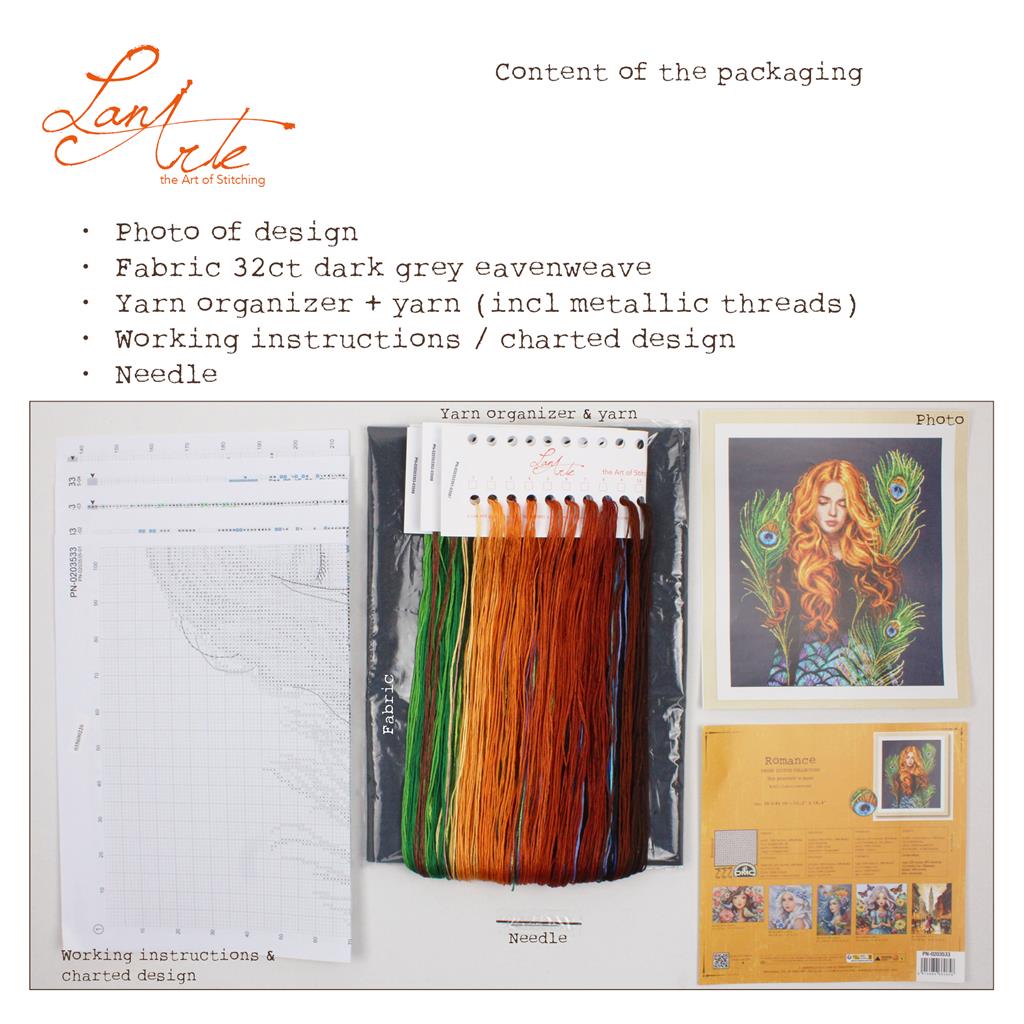 LanArte The Peacock's Muse PN-0203533 Evenweave borduren (pakket)