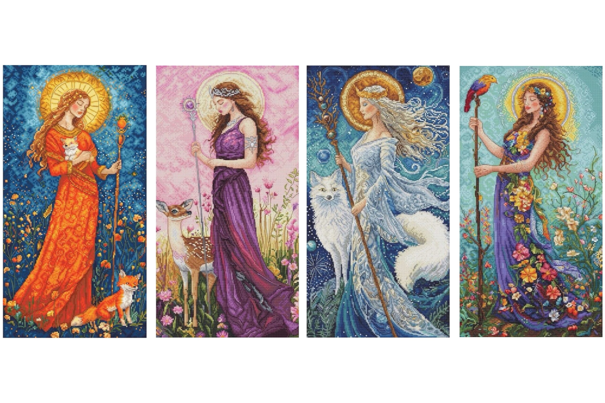 Leti Stitch Goddesses of the seasons (Set van 4) LI55 LI56 LI57 LI58