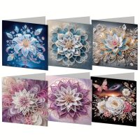 Diamond painting wenskaarten lotusbloemen (6 stuks)