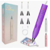 Elektrische diamond painting pen + 6 opzetstukjes paars