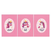 Vervaco Wenskaart Eenhoorn PN-0231672 set van 3