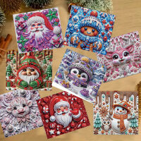 Diamond painting wenskaarten Vrolijke Kerstkaarten (8 stuks)