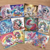 Diamond painting wenskaarten Eenhoorns (12 stuks)